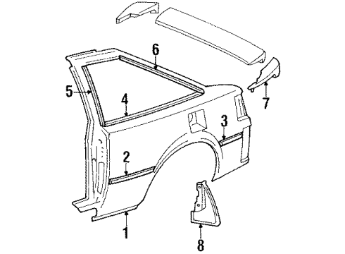 1986 Toyota Celica Exterior Trim - Quarter Panel Diagram 2 - Thumbnail