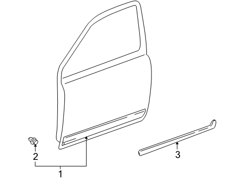 2002 Toyota Echo Exterior Trim - Door Diagram