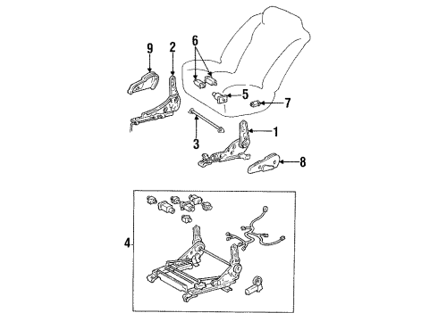 1992 Toyota Camry Tracks & Components Diagram