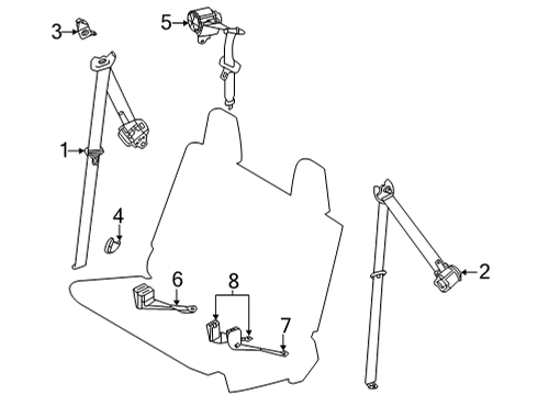 2025 Toyota Sienna Third Row Seat Belts Diagram