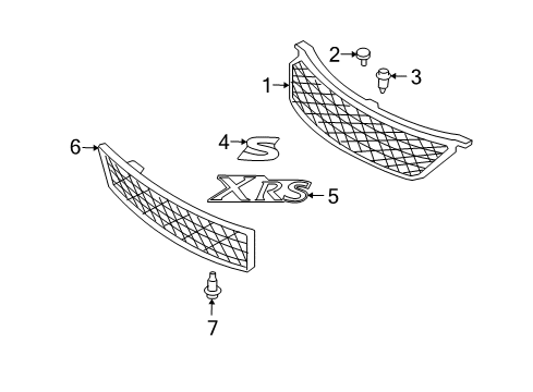 2009 Toyota Matrix Grille & Components Diagram