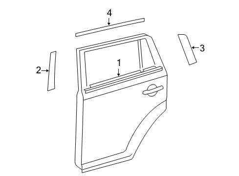 2013 Scion xB Exterior Trim - Rear Door Diagram
