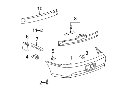2004 Toyota Solara Bumper & Components - Rear Diagram 2 - Thumbnail