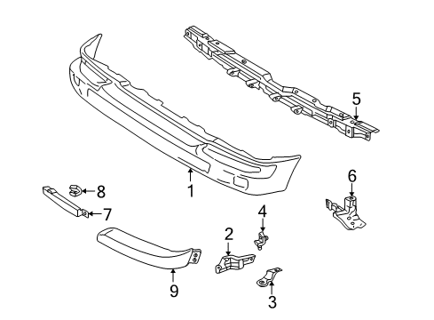 2000 Toyota Tacoma Bumper & Components - Front Diagram 3 - Thumbnail