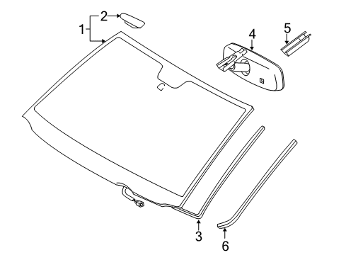 2019 Toyota Tundra Glass - Windshield Diagram