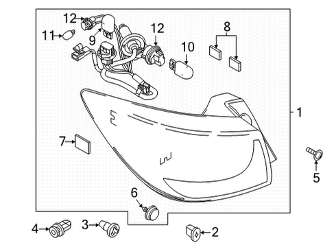 2020 Toyota Yaris Tail Lamp Assembly Grommet Diagram for 90118-WB356