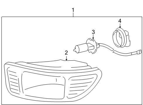 2004 Toyota Sienna Fog Lamp Assembly, Driver Side Diagram for 81220-AE010