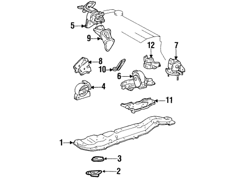 1994 Toyota Corolla Side Mount Bracket, Driver Side Diagram for 12325-16170