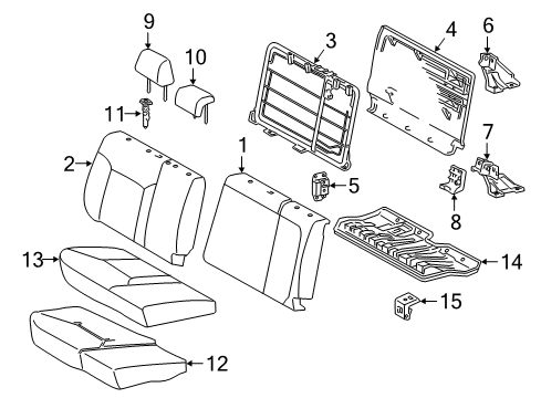 2019 Toyota Tacoma Rear Seat Components Diagram 2 - Thumbnail