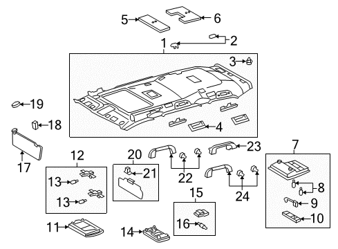 2010 Toyota Land Cruiser Interior Trim - Roof Diagram