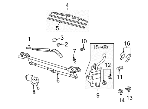 2007 Toyota Highlander Wipers Diagram 3 - Thumbnail
