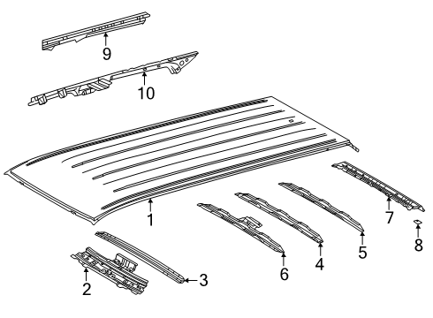 2025 Toyota 4Runner Roof & Components Diagram 2 - Thumbnail