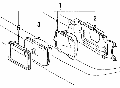 1989 Toyota Tercel Headlamp Components - Headlights Diagram 3 - Thumbnail
