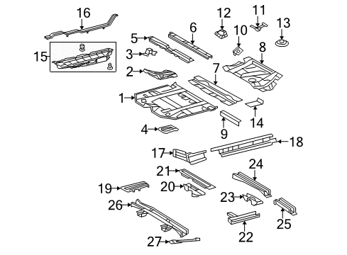 2010 Toyota Highlander Floor & Rails Diagram 2 - Thumbnail