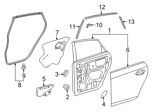 2013 Toyota Prius Door & Components Diagram 2 - Thumbnail