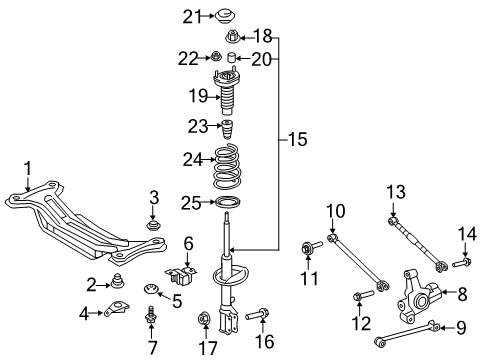 2012 Toyota Camry Rear Suspension Components Diagram 3 - Thumbnail