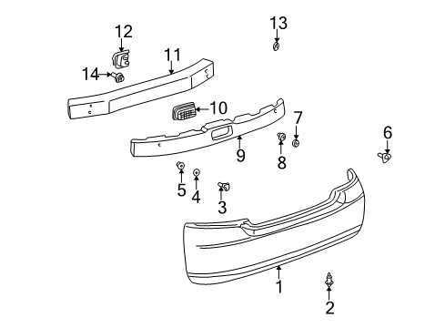 2001 Toyota Prius Bumper & Components - Rear Diagram