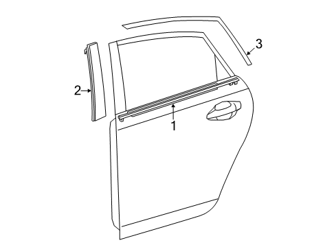2012 Toyota Prius V Exterior Trim - Rear Door Diagram