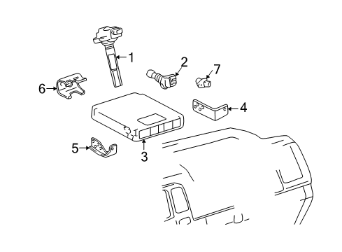 2005 Toyota Tundra ECM Rear Bracket Diagram for 89669-34041