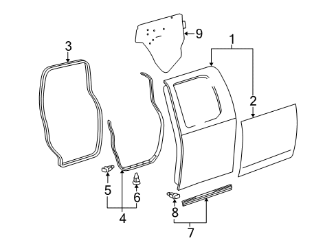 2004 Toyota Tundra Door & Components Diagram 4 - Thumbnail