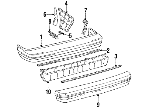 1984 Toyota Camry Bumper Assembly - Rear Diagram