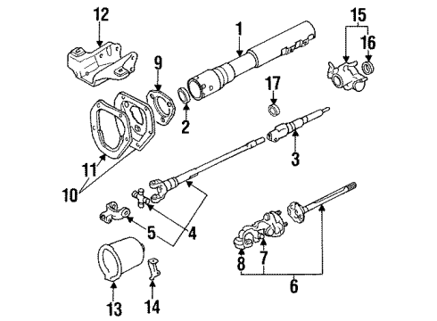 1987 Toyota Pickup Column Housing, Upper Diagram for 45280-35171