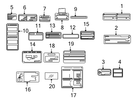 2004 Toyota Matrix Information Labels Diagram