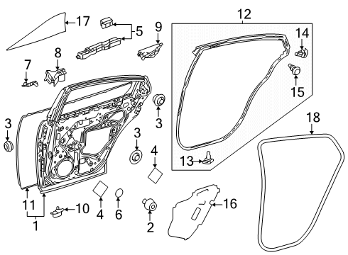 2024 Toyota Prius Prime Door & Components Diagram