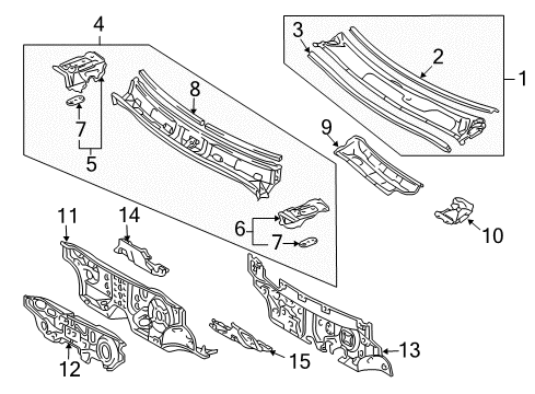 2006 Toyota Highlander Support Brace, Passenger Side Diagram for 55715-48030
