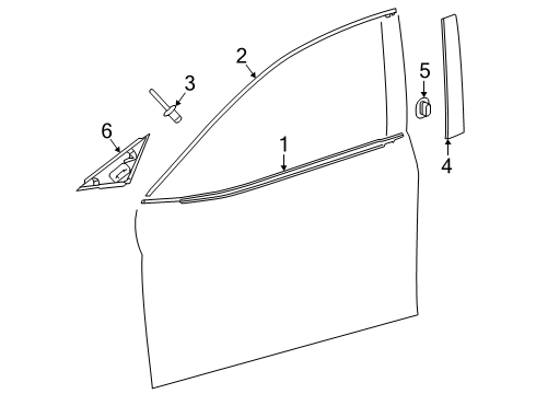 2025 Toyota Camry Exterior Trim - Front Door Diagram