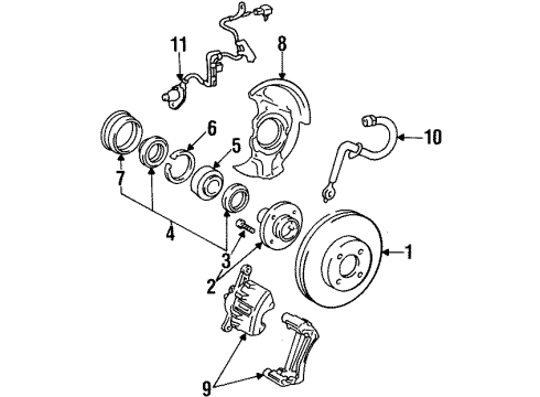 1996 Toyota Corolla Front Brakes Diagram