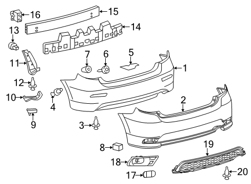 2012 Toyota Matrix Bumper & Components - Rear Diagram