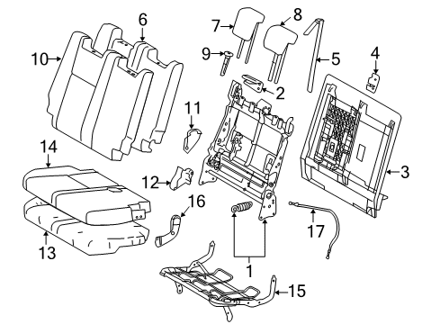 2018 Toyota Highlander Third Row Seats Diagram 2 - Thumbnail
