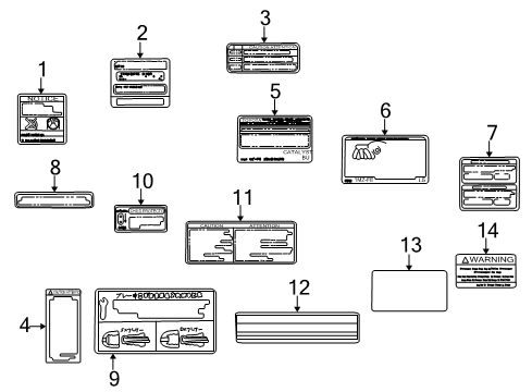 2000 Toyota Sienna Information Labels Diagram