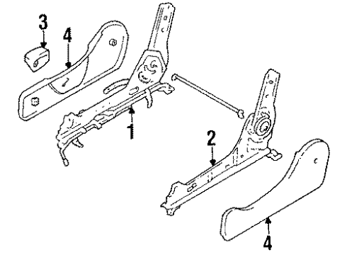 1990 Toyota 4Runner Adjuster, Inner Passenger Side Diagram for 72021-35030