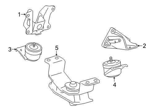 2021 Toyota Tacoma Engine & Trans Mounting Diagram 2 - Thumbnail