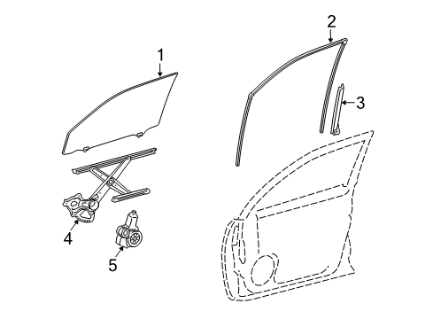 2024 Toyota 4Runner Glass - Front Door Diagram