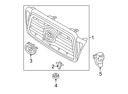 2008 Toyota Tacoma Grille & Components Diagram