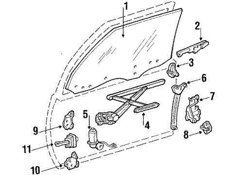 1984 Toyota Celica Front Door Diagram
