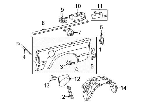 2012 Toyota Tacoma Front & Side Panels Diagram 2 - Thumbnail