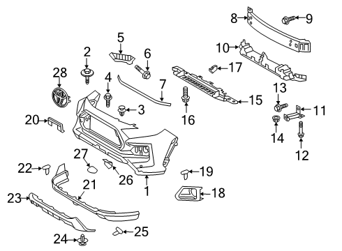 2020 Toyota RAV4 Bumper & Components - Rear Diagram 2 - Thumbnail