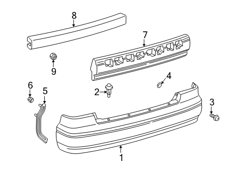 2000 Toyota Camry Bumper & Components - Rear Diagram