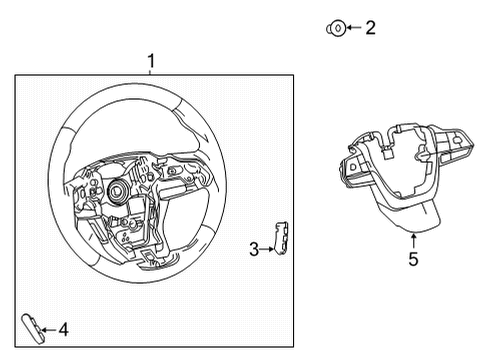 2025 Toyota Highlander Steering Wheel & Trim Diagram
