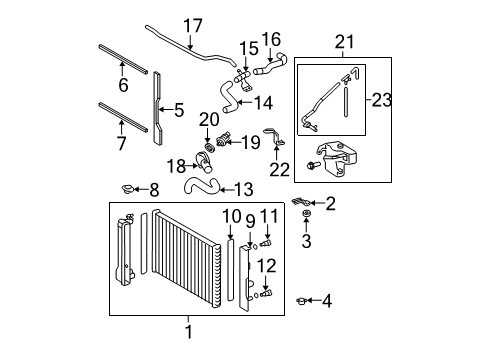 2010 Toyota Corolla Radiator Assembly Diagram for 16410-0T042
