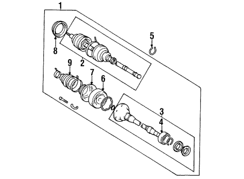 1995 Toyota Avalon Drive Axles - Front Diagram