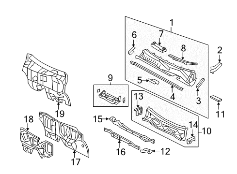 2007 Toyota RAV4 Cowl Diagram