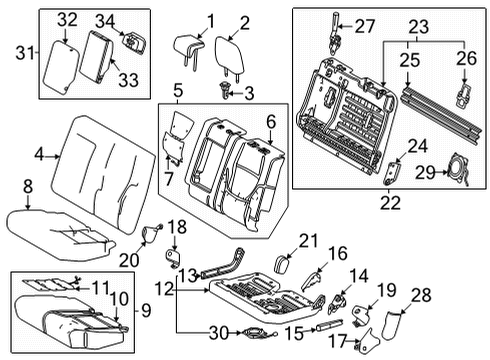 2025 Toyota Tundra Rear Seat Components Diagram 3 - Thumbnail