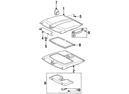 1996 Toyota Paseo Interior Trim - Roof Diagram