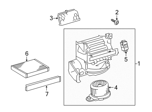 2012 Toyota Prius C Blower Motor & Fan Diagram