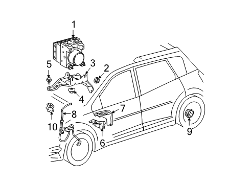 2005 Toyota Matrix ABS Components Diagram 2 - Thumbnail
